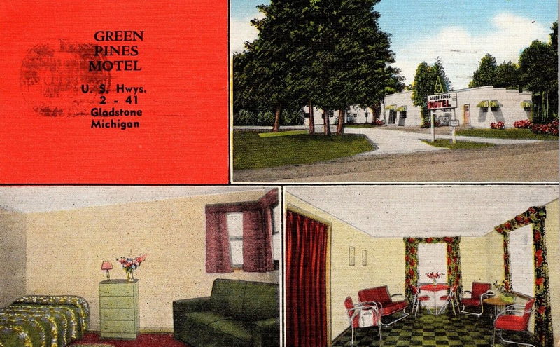 Green Pines Motel - Vintage Postcard (newer photo)